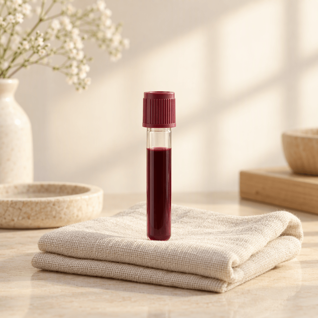 A sealed blood sample tube